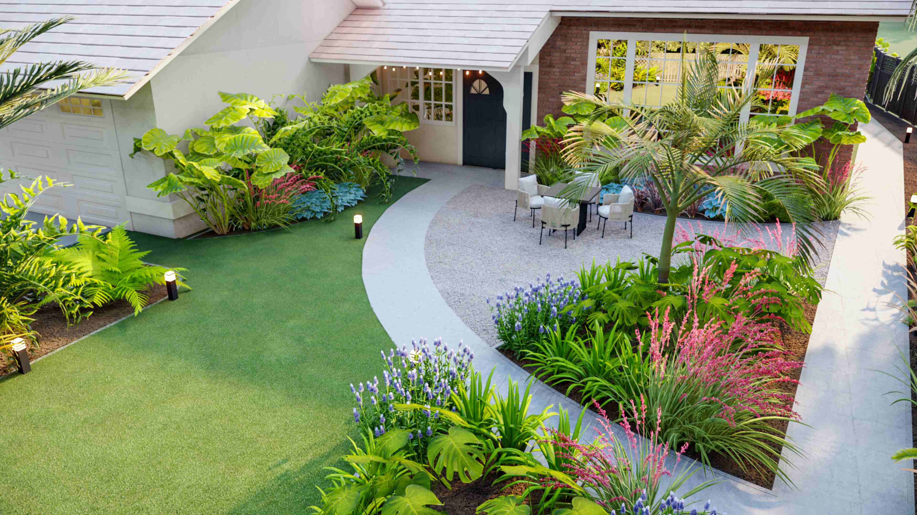 Homely Design-aerial-tropical-mediterranean-garden
